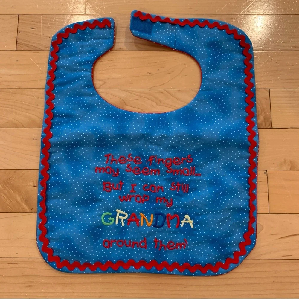 New handmade cloth baby bib - embroidered